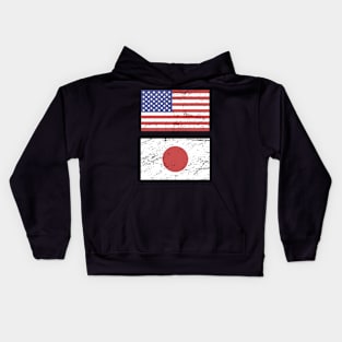 United States Flag & Japan Flag Kids Hoodie